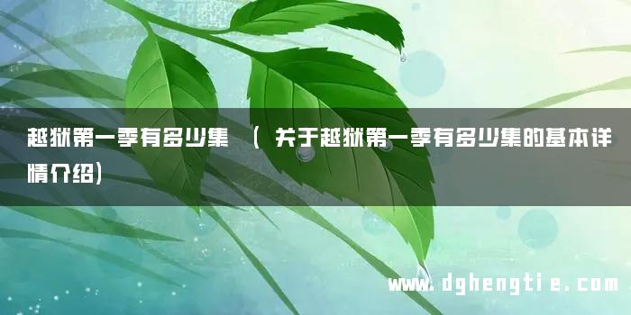 越狱第一季有多少集 (关于越狱第一季有多少集的基本详情介绍)